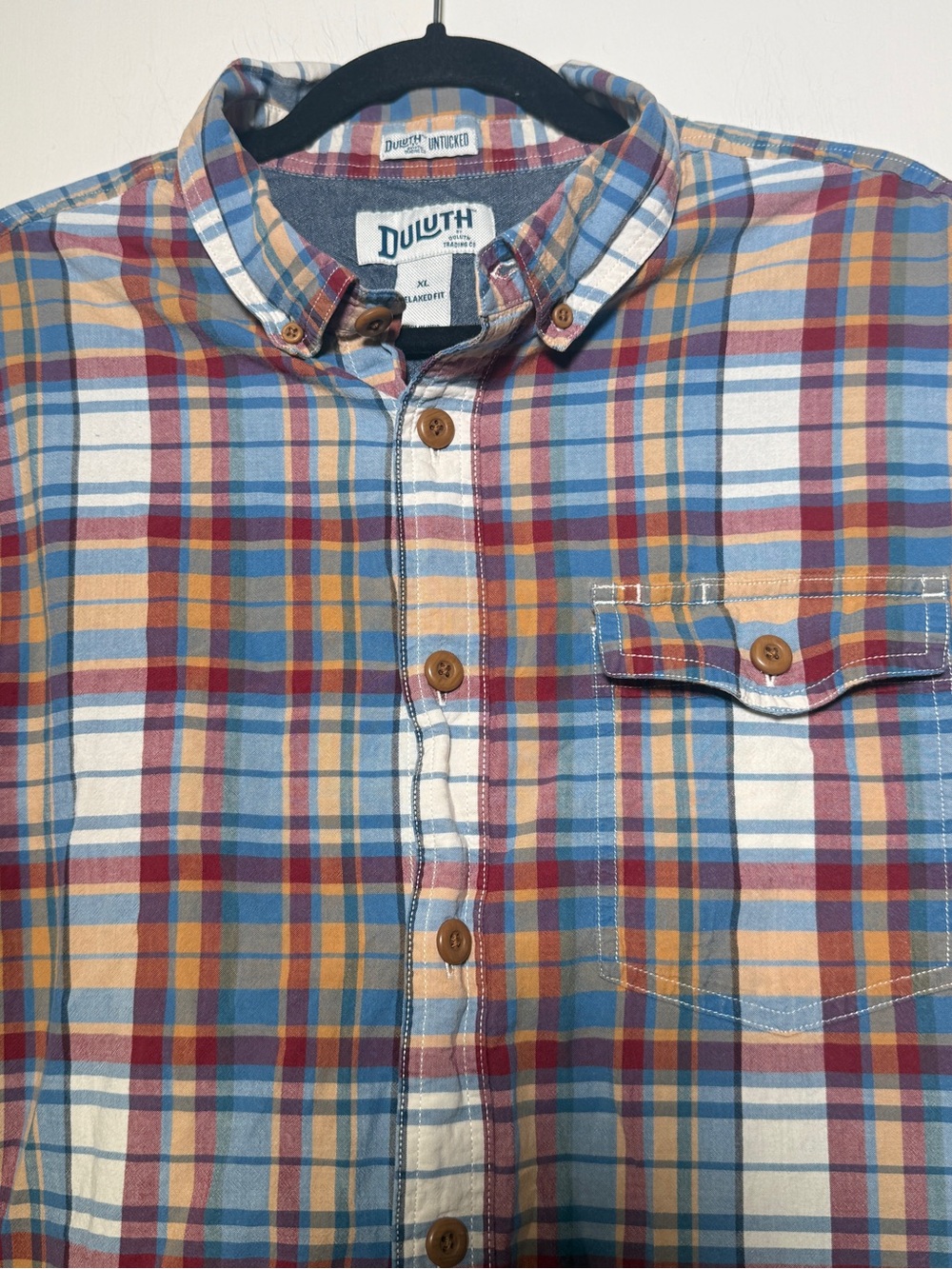 Duluth Trading Co Untucked Men's Multicolor Plaid Button-Down Shirt XL